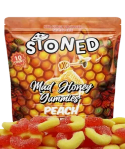 STONED MUSHROOM GUMMIES Mad Honey Gummies – Peach Flavor