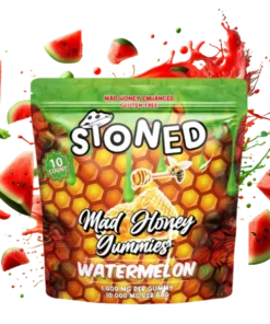 STONED MUSHROOM GUMMIES Mad Honey Gummies – Watermelon Flavor